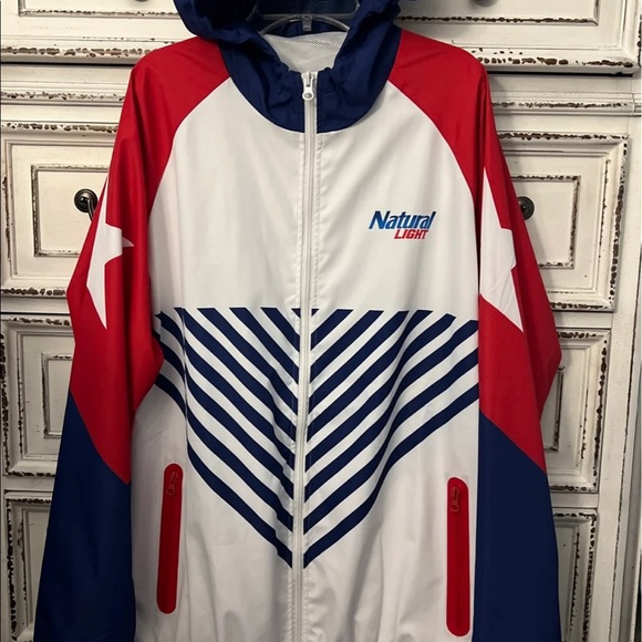 ❤️🤍💙 Men’s Windbreaker Size L Super nice in like new condition - Picture 11 of 14